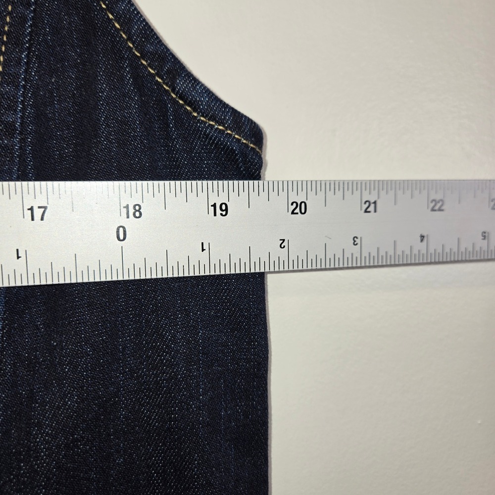 Lauren Ralph Lauren Women Indigo Denim Leather Trim Sheath Dress 14 Grove St - Picture 8 of 10